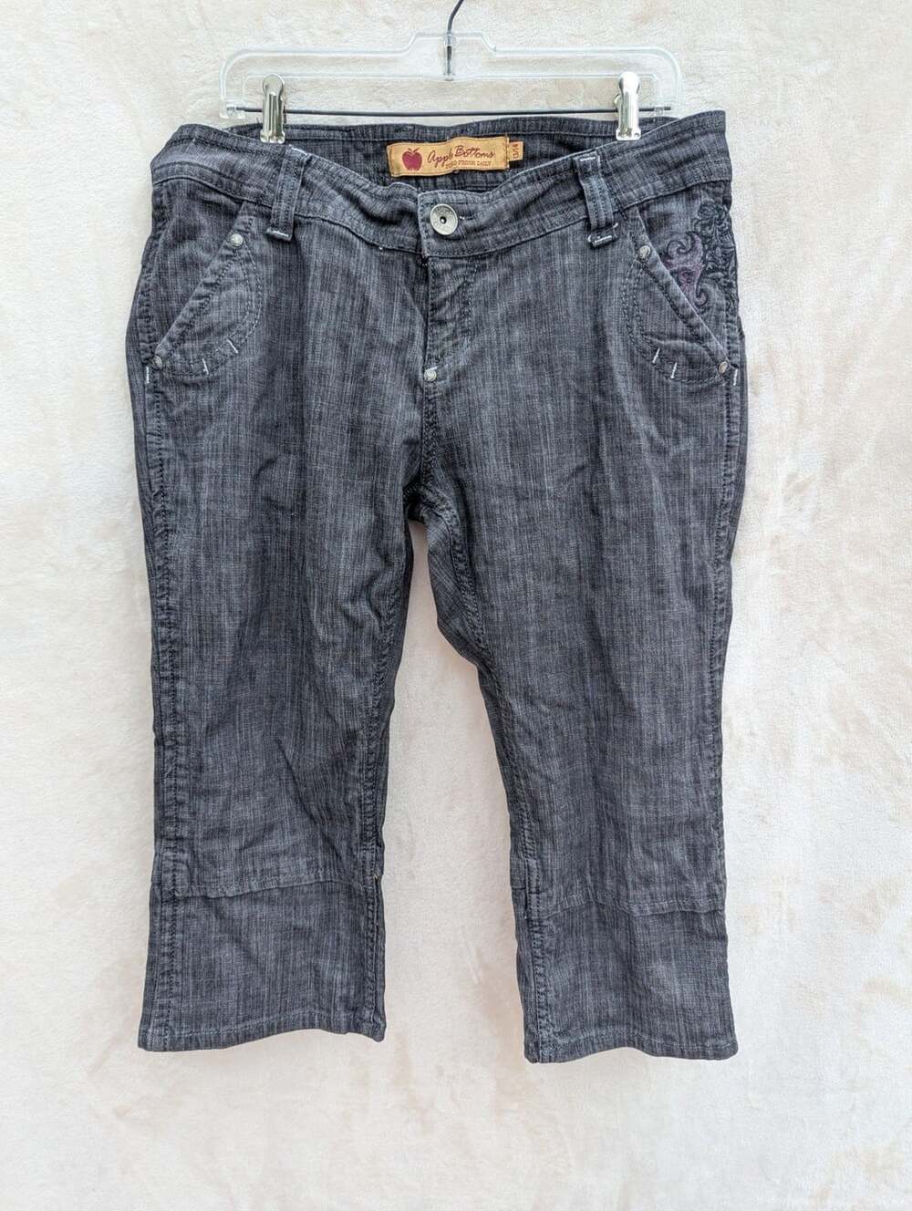 Apple Bottoms Vintage Y2K Dark Wash Denim Cropped Pants Capri Jeans Size 13/14
